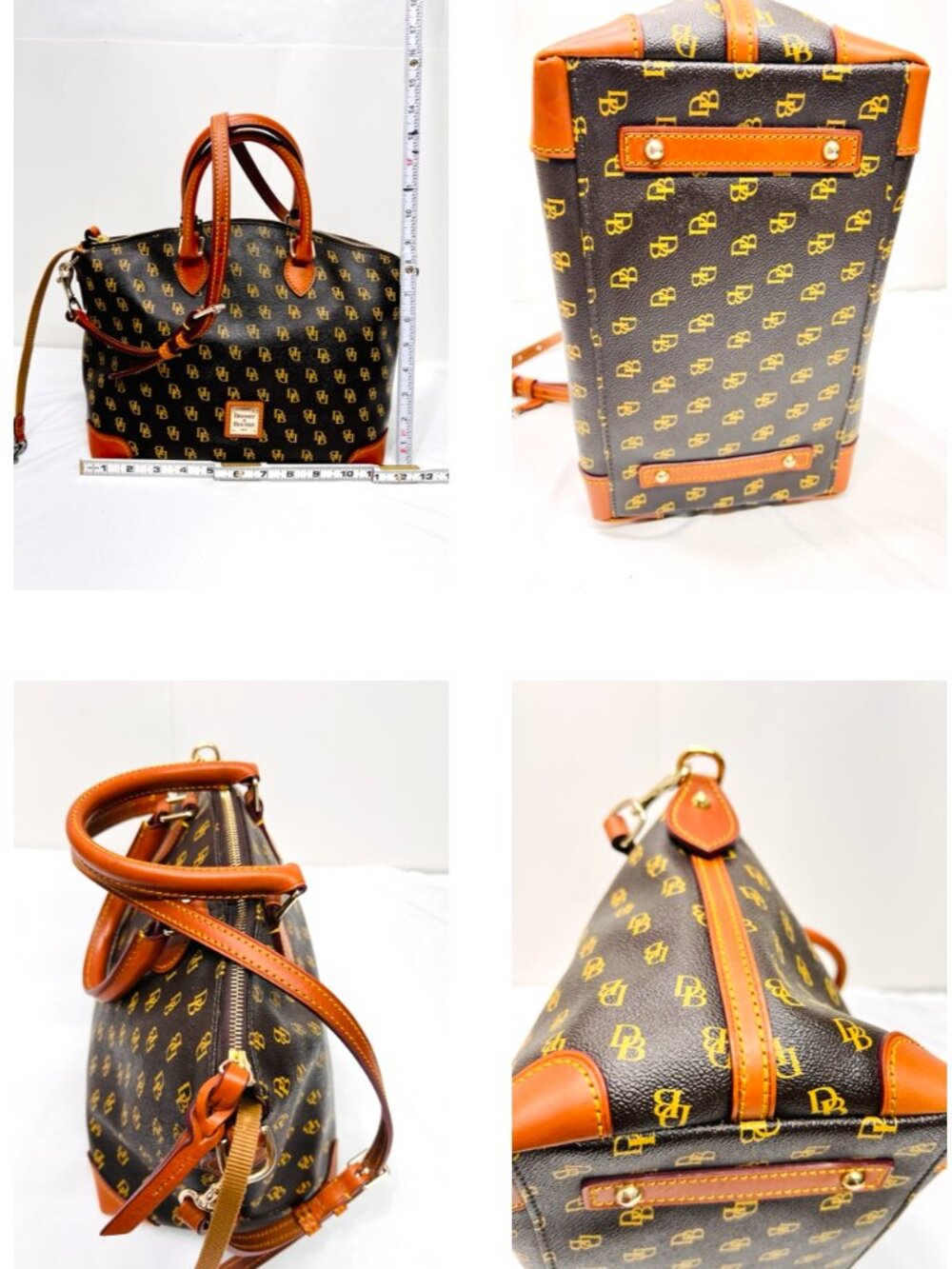 Dooney Bourke Dark Brown T’Moro DB Blakely Gretta Satchel Large Bag +Scarf(1) - Picture 14 of 16